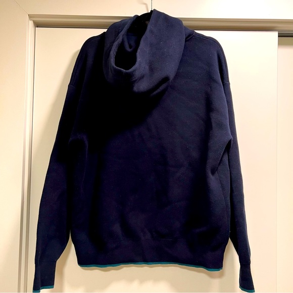 SCOTCH & SODA Over-sized Wool-blend Hoodie, Navy, S - Picture 3 of 8